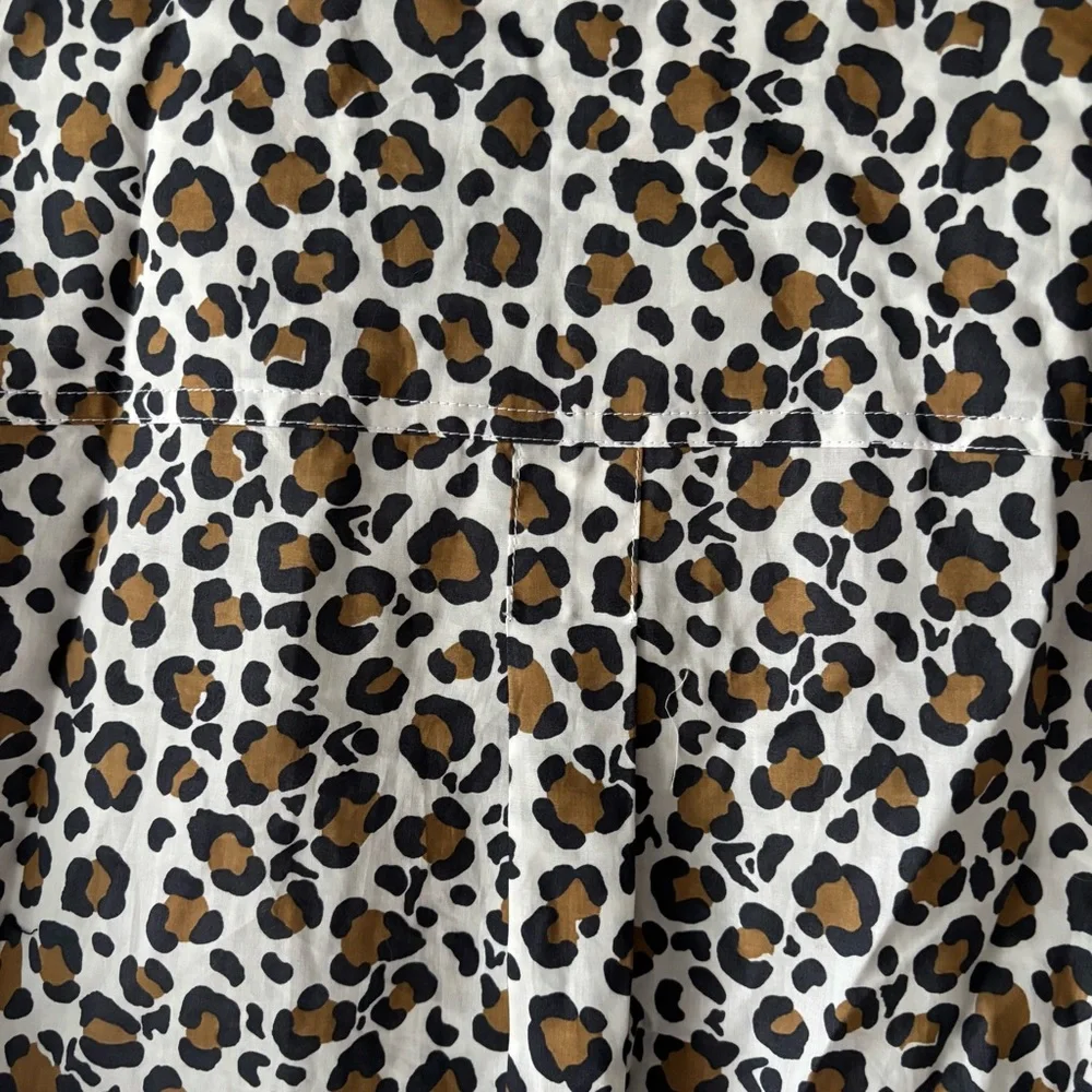 Boden Brown and Black Casual Leopard Print Button Down Shirt - Picture 4 of 6